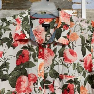 Talbots 22W Spring Floral LS Shirt